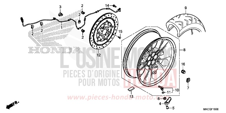 REAR WHEEL for Gold Wing CANDY ARDENT RED (R367B) from 2020